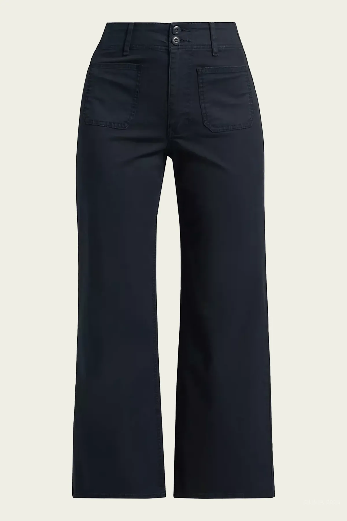Grant Cropped High-Rise Wide Leg Pants in Navy