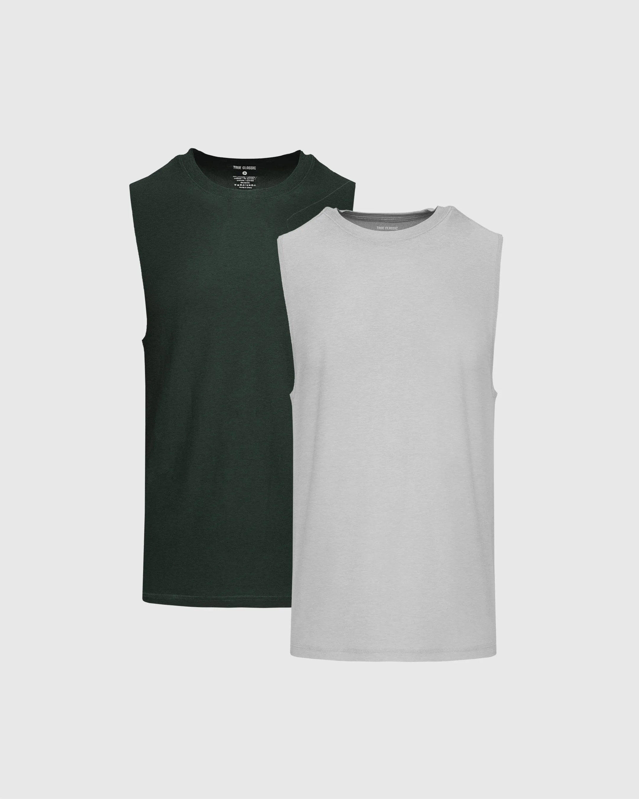 Gray & Forest Sleeveless Active Muscle Tee 2-Pack