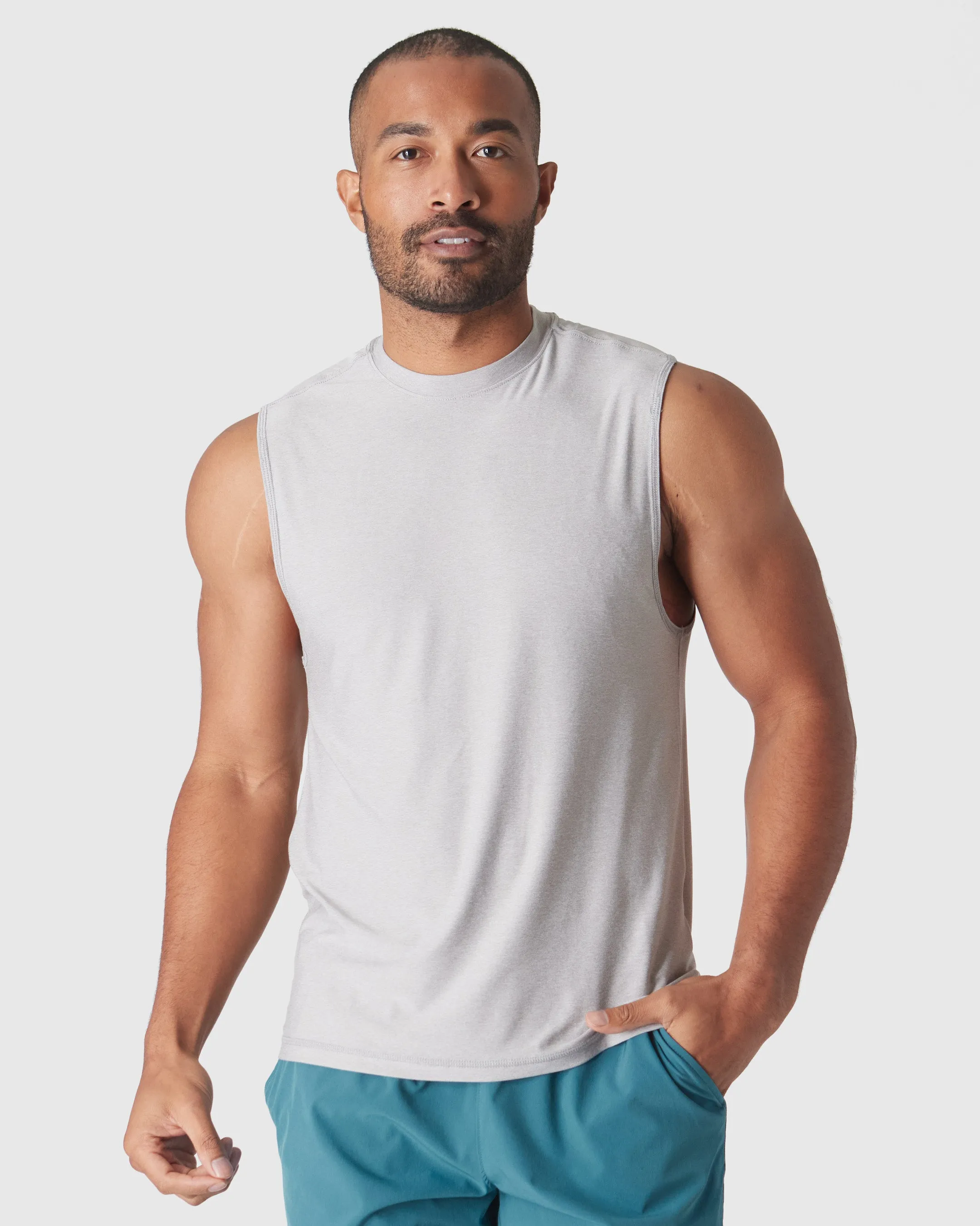 Gray & Forest Sleeveless Active Muscle Tee 2-Pack