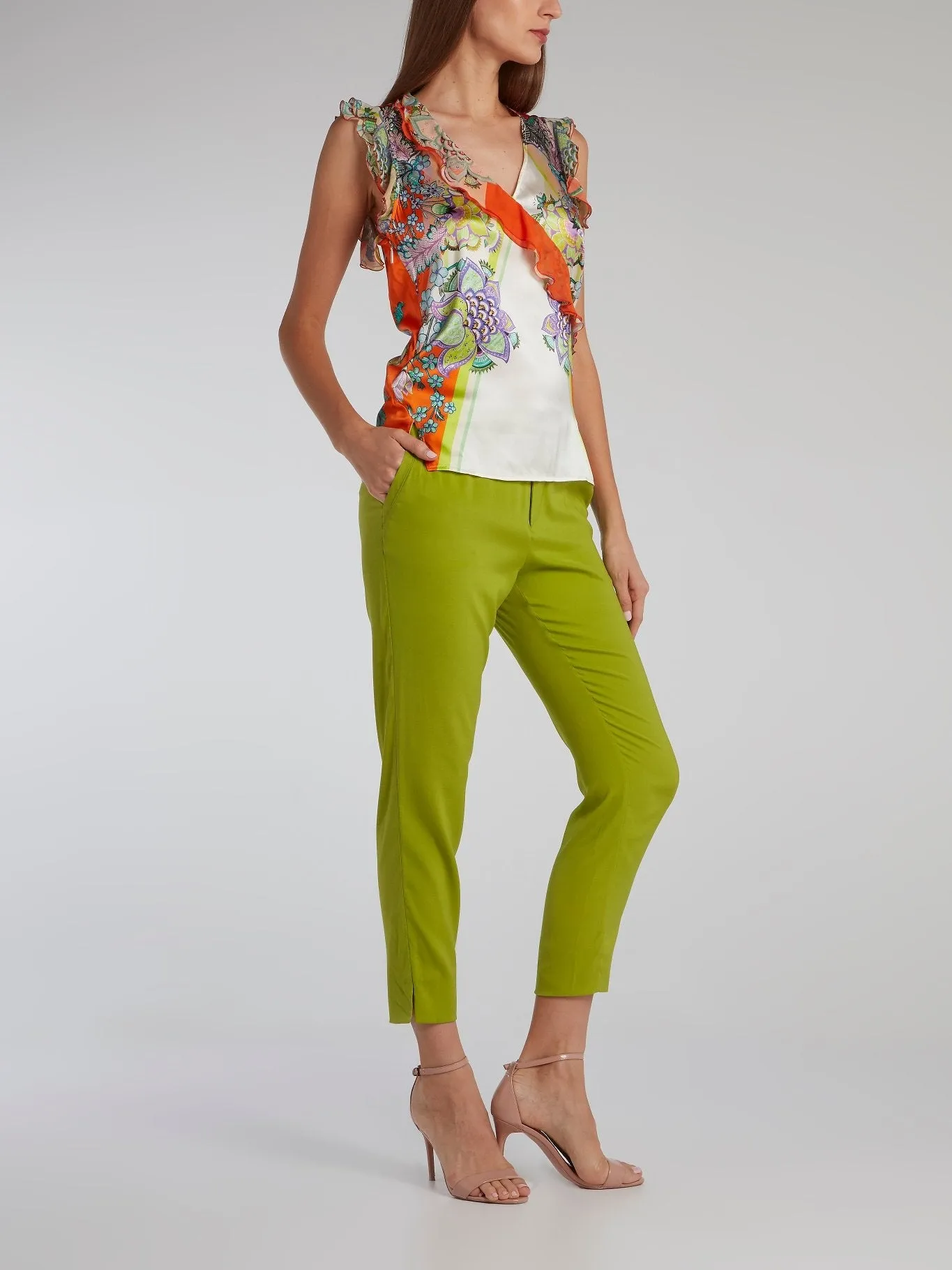 Green Cropped Trousers