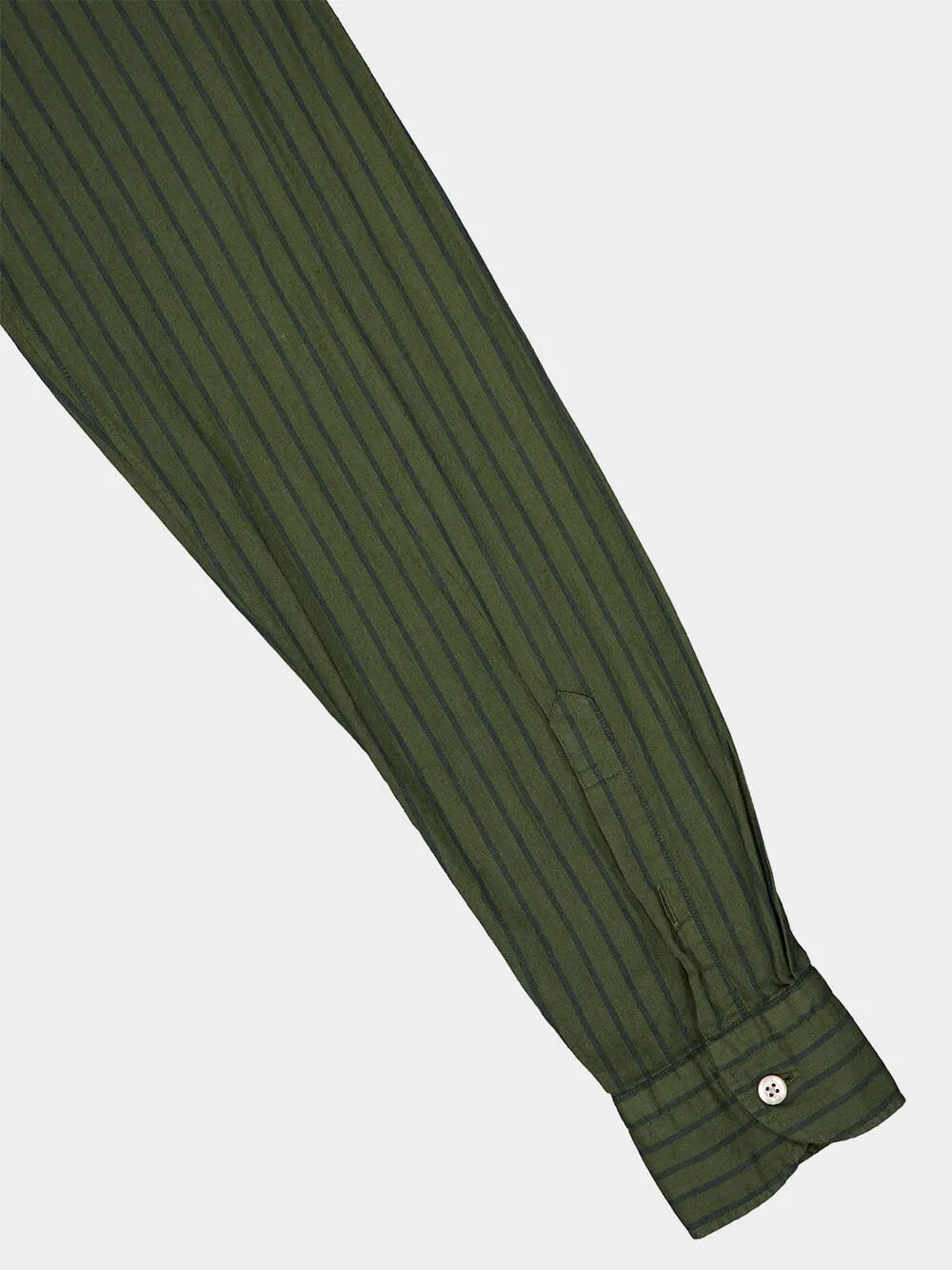 Green Striped Linen Shirt