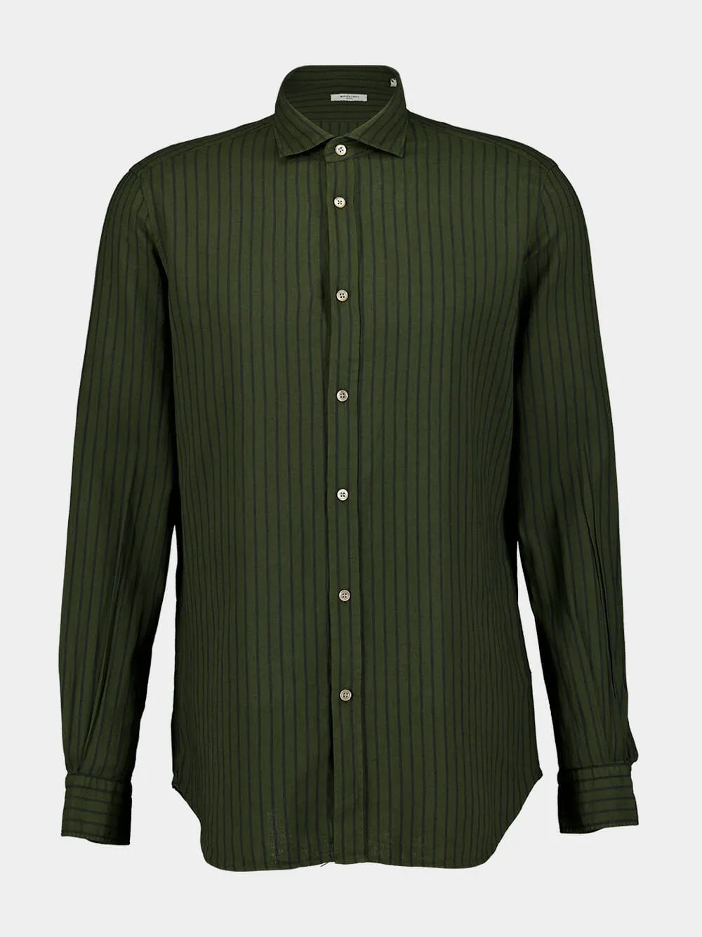 Green Striped Linen Shirt