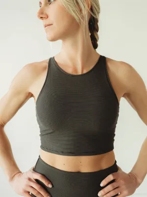 Grey Microstripe Crop Top *FINAL SALE*