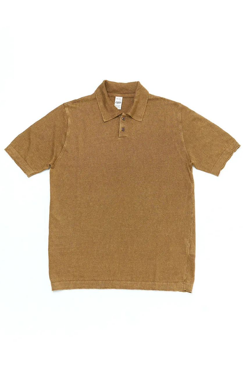 GRP Knitwear 2-Button-Polo SF PL 10 Linen Knit Tobacco