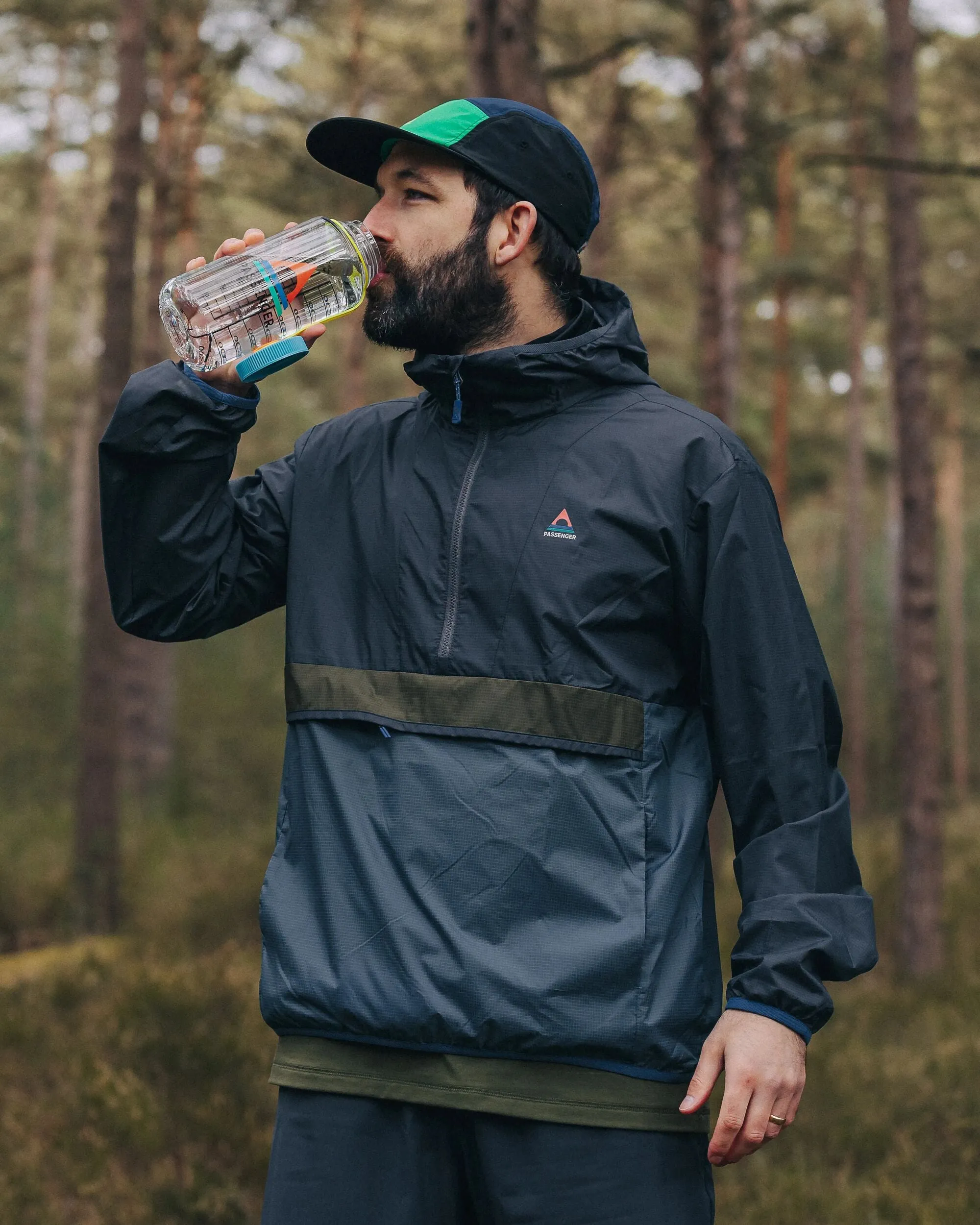 Gusto Recycled Windshell Anorak - Charcoal/Storm Grey