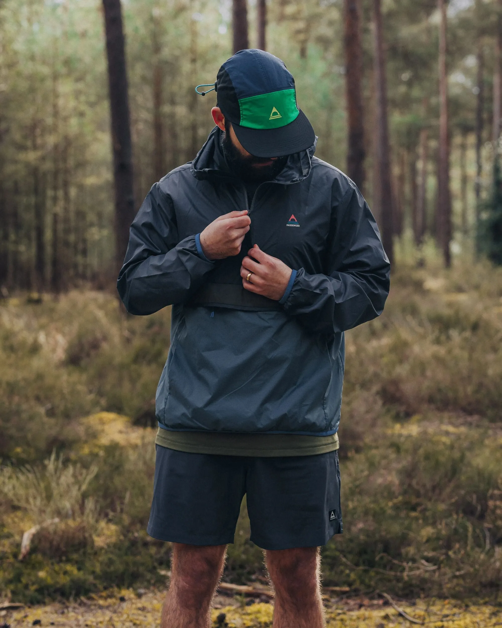 Gusto Recycled Windshell Anorak - Charcoal/Storm Grey