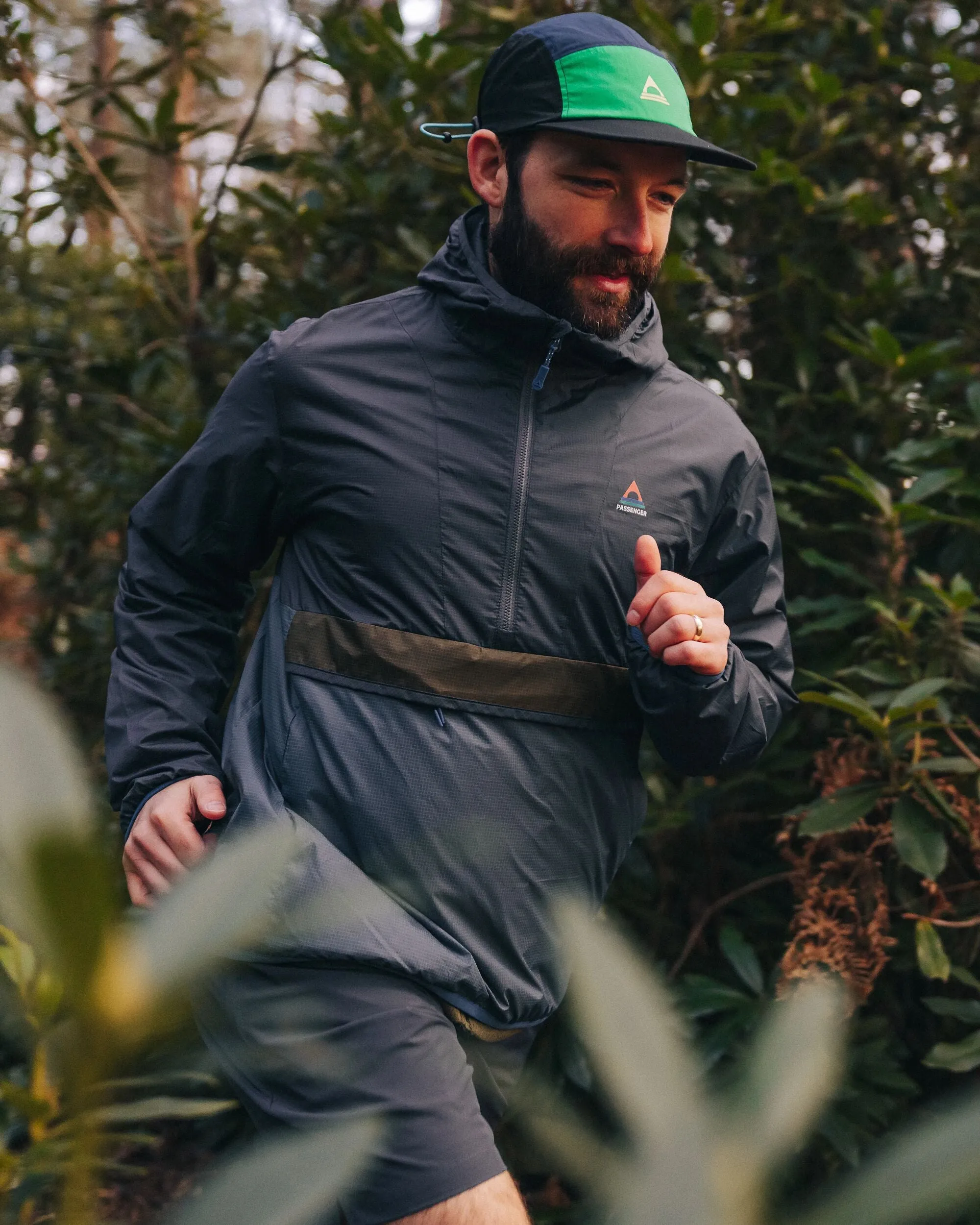 Gusto Recycled Windshell Anorak - Charcoal/Storm Grey