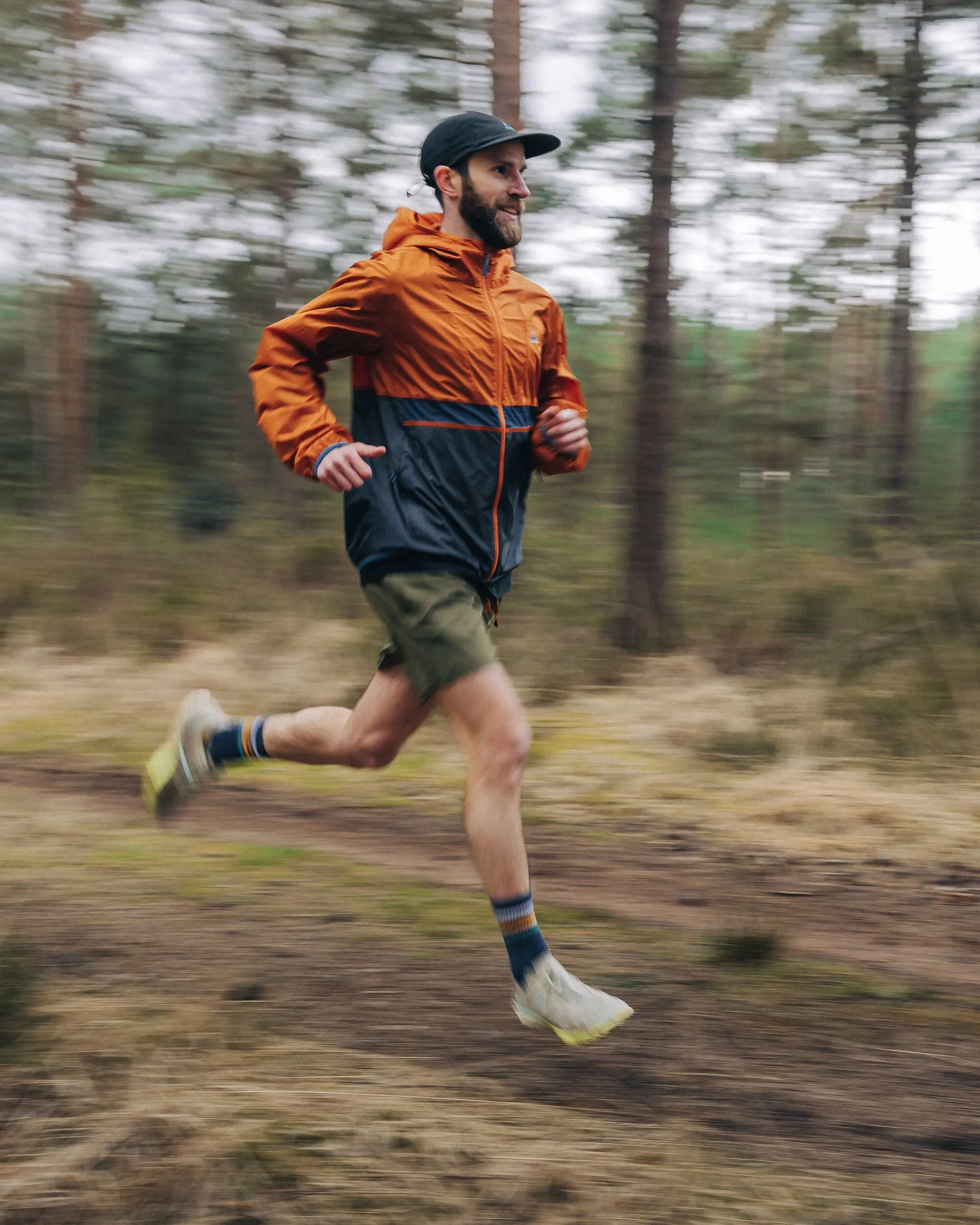 Gusto Recycled Windshell Jacket - Sunset Orange/Charcoal