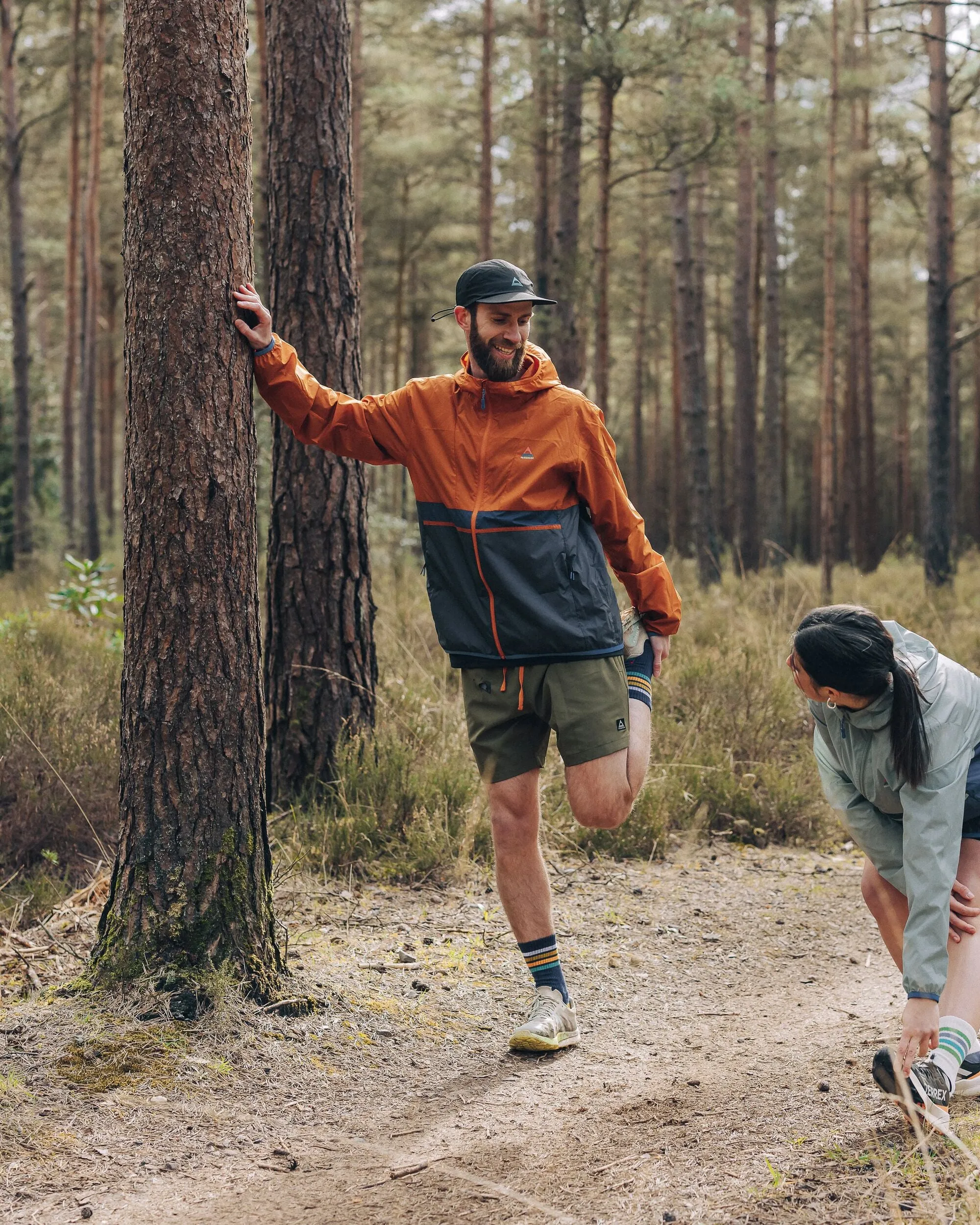 Gusto Recycled Windshell Jacket - Sunset Orange/Charcoal