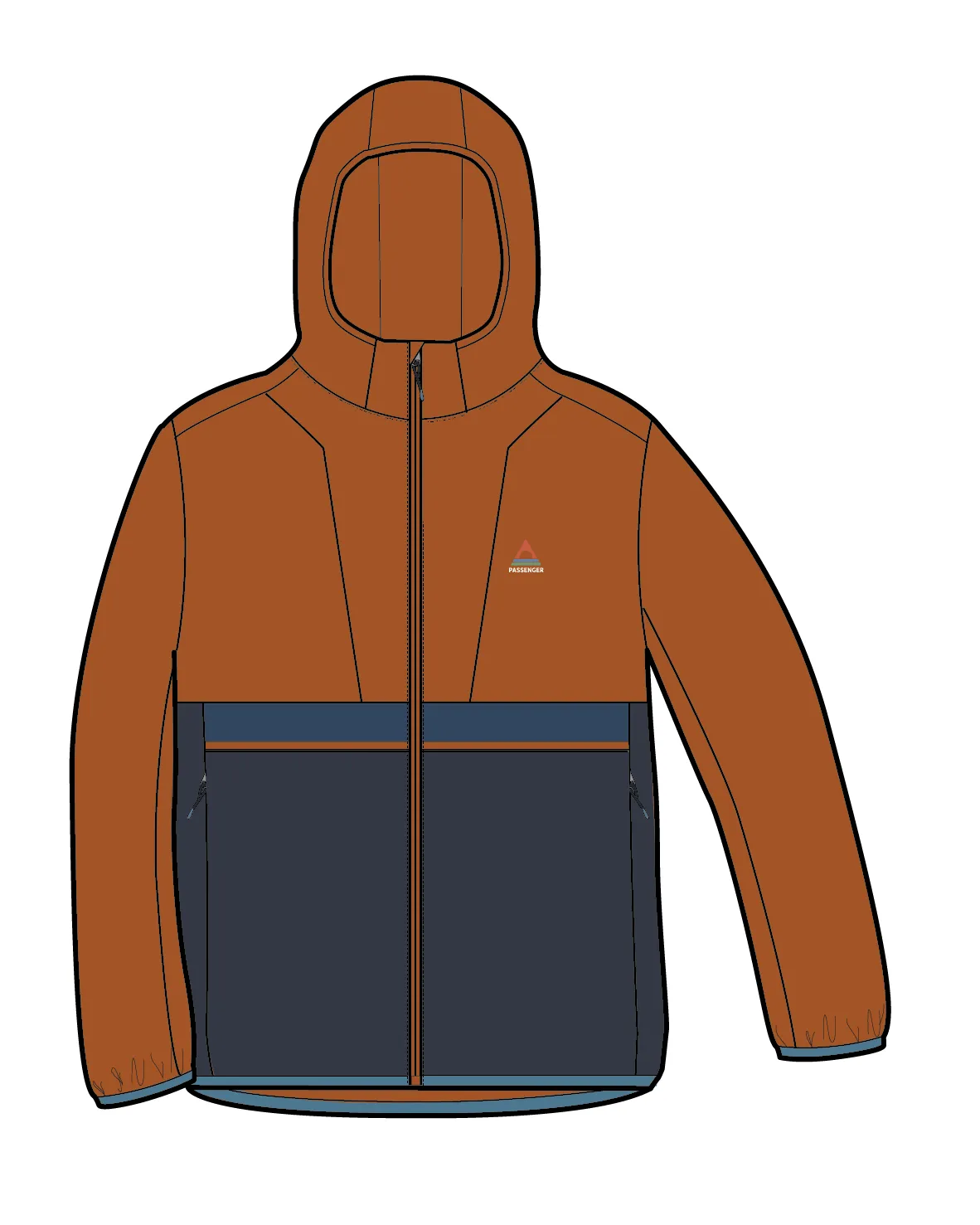 Gusto Recycled Windshell Jacket - Sunset Orange/Charcoal