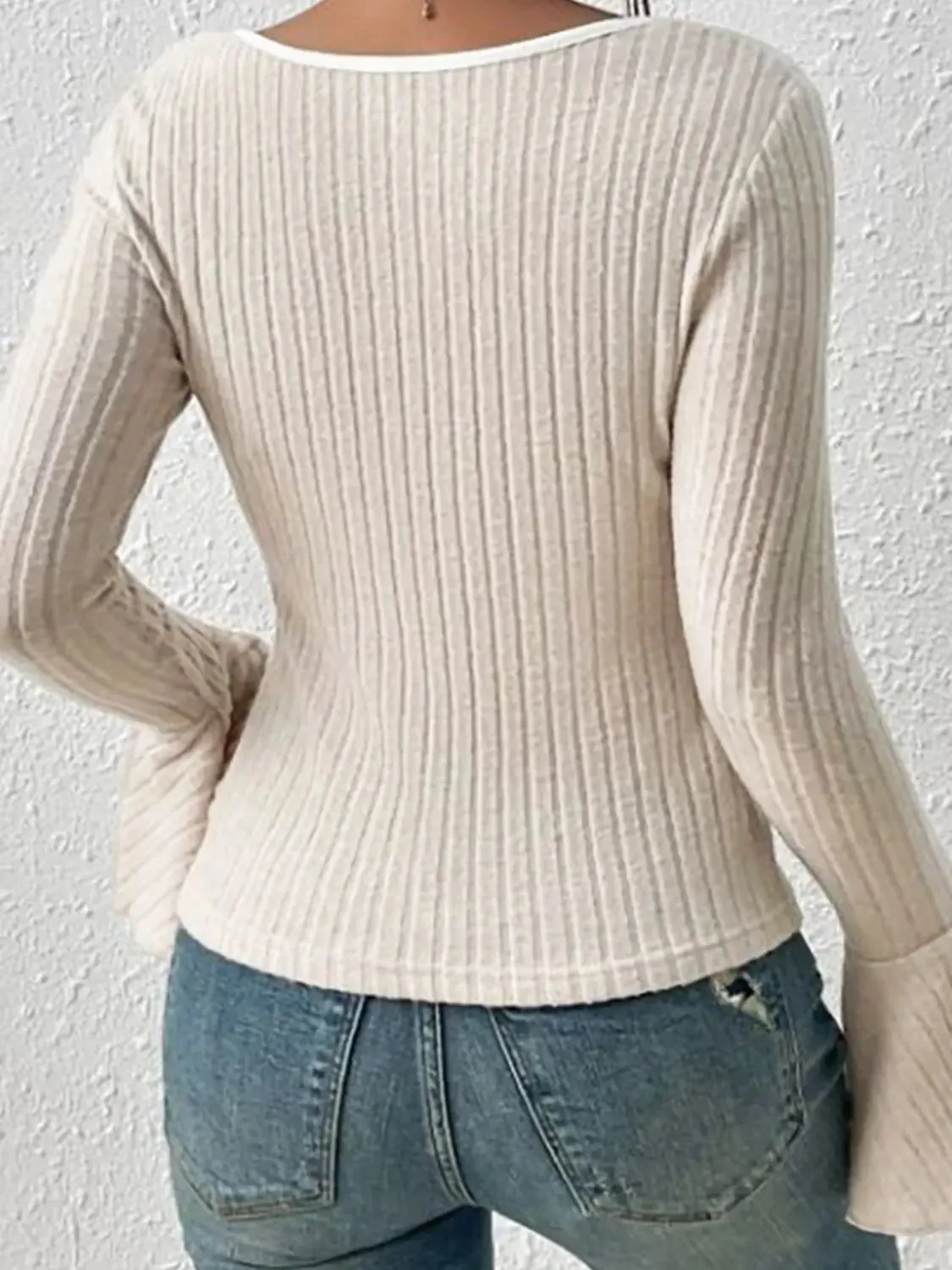 'Gwyneira' Ribbed Knit Sweater T-Shirt