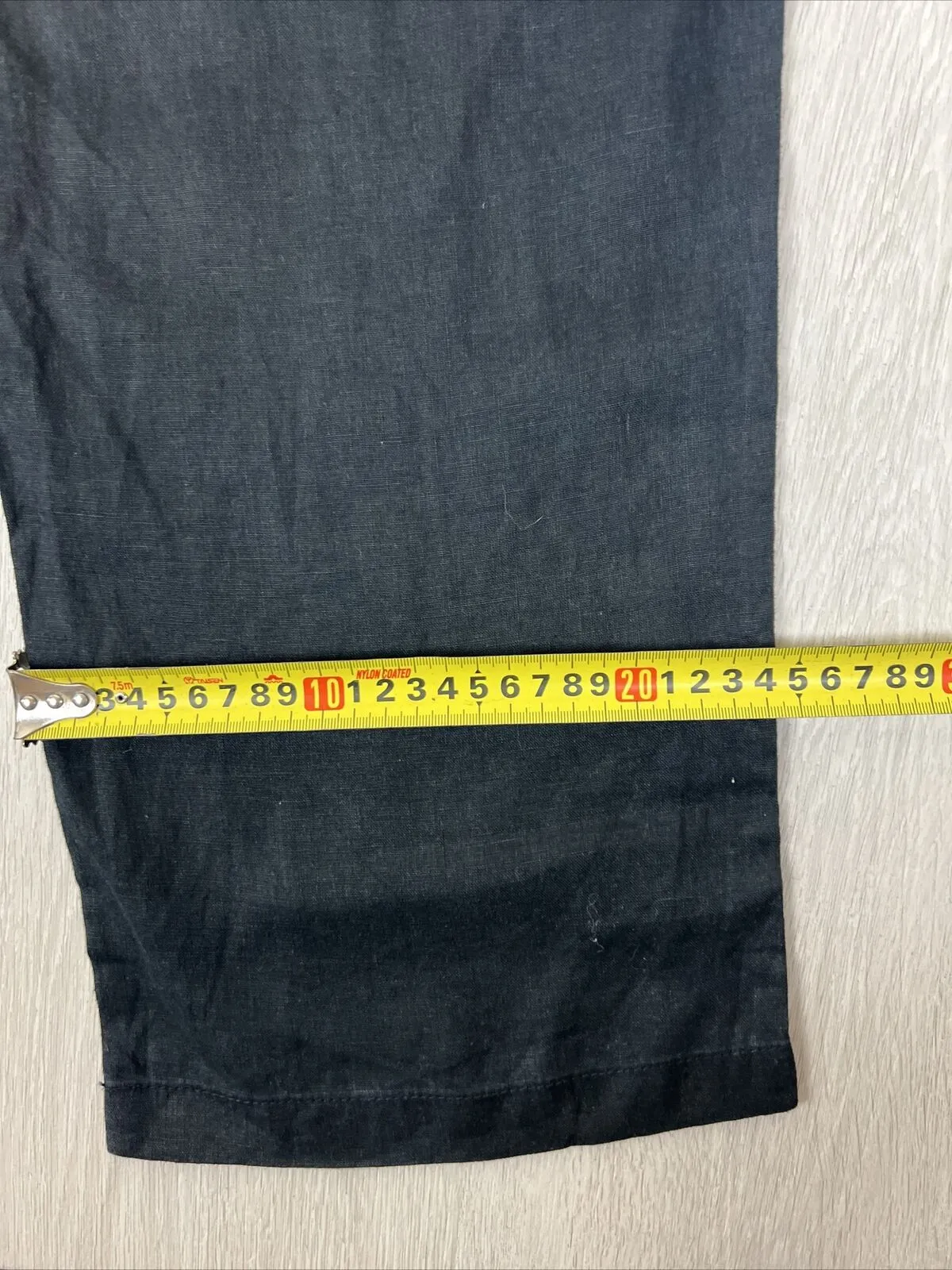 Halston Womens Black Linen Pants Size Small