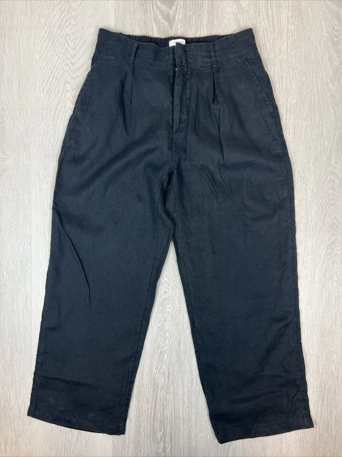 Halston Womens Black Linen Pants Size Small