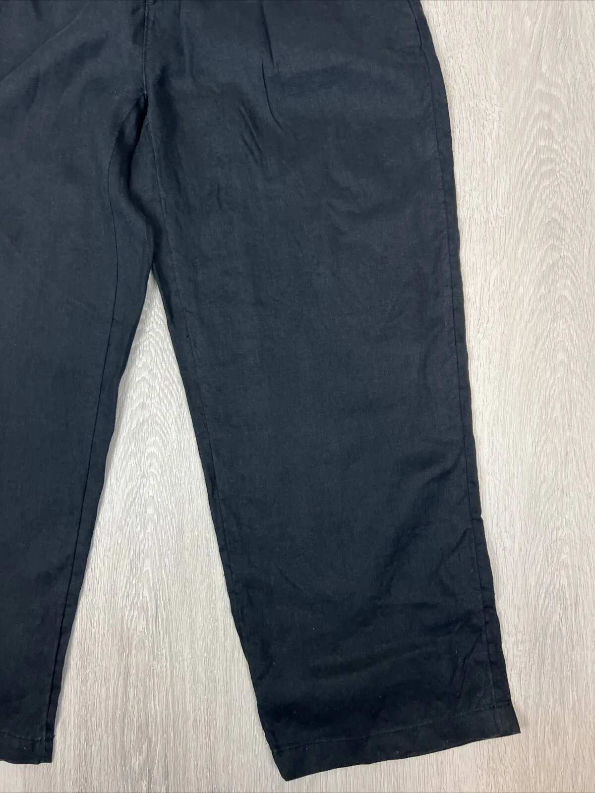 Halston Womens Black Linen Pants Size Small