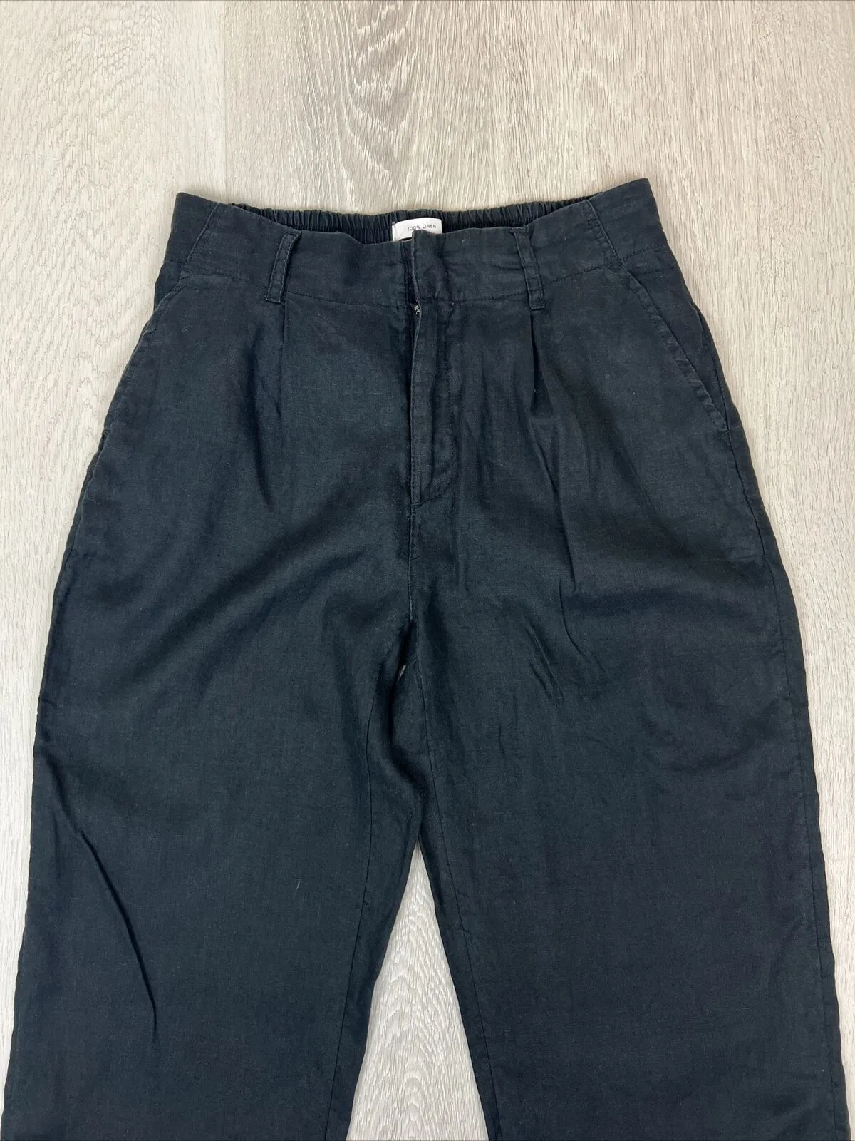 Halston Womens Black Linen Pants Size Small