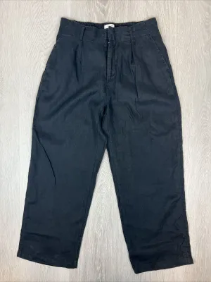 Halston Womens Black Linen Pants Size Small