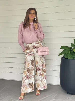 Harper Linen Pants - Soft Floral