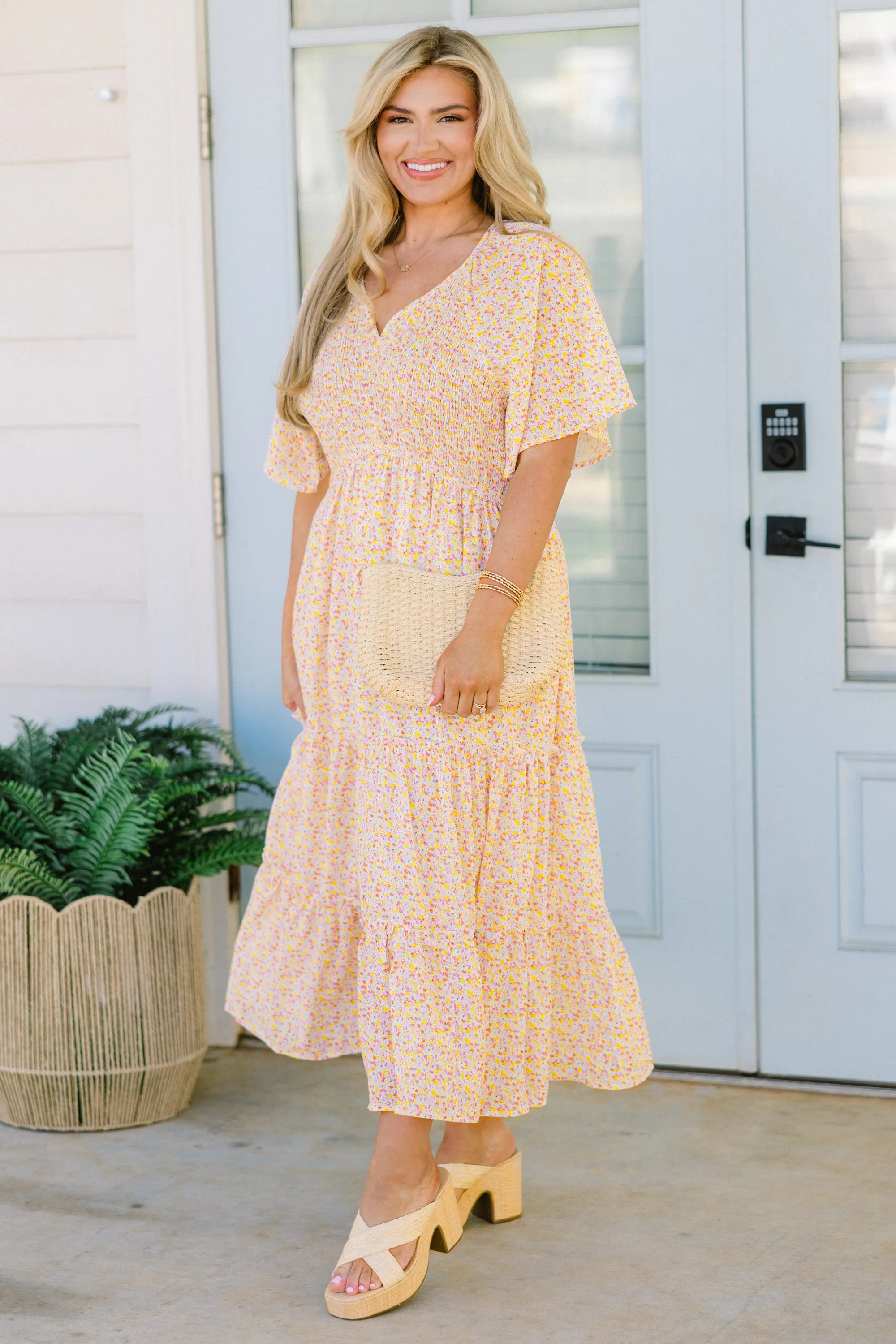 Headed To The Market Dress, Pink