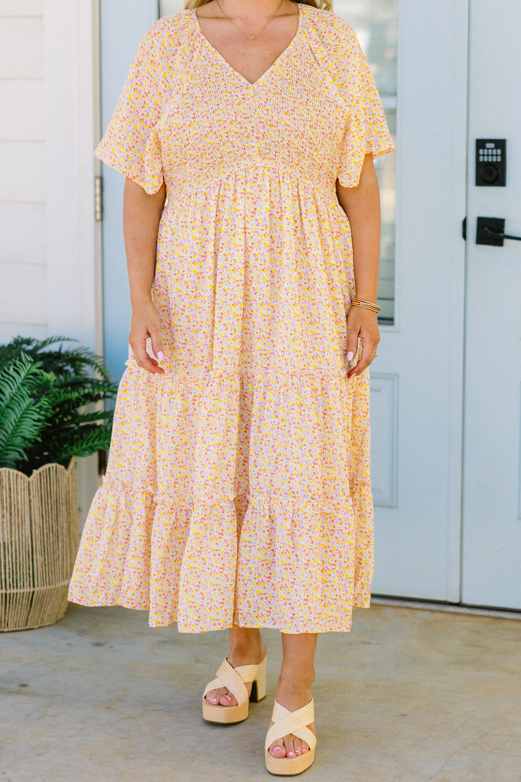 Headed To The Market Dress, Pink