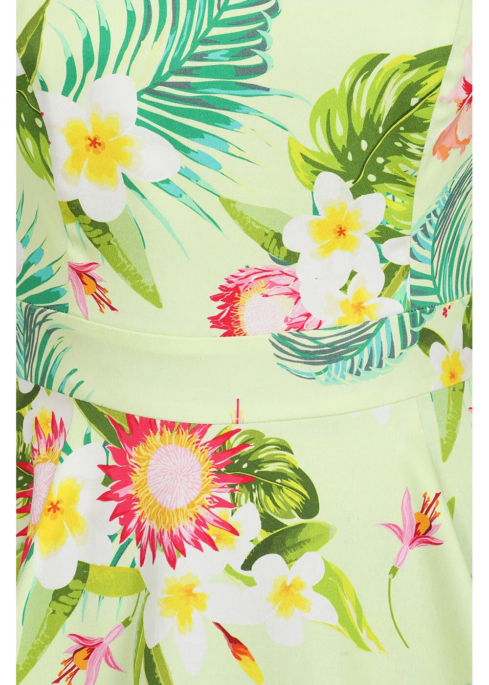 Hearts &amp; Roses Kids Luisa Floral Swing Dress Green