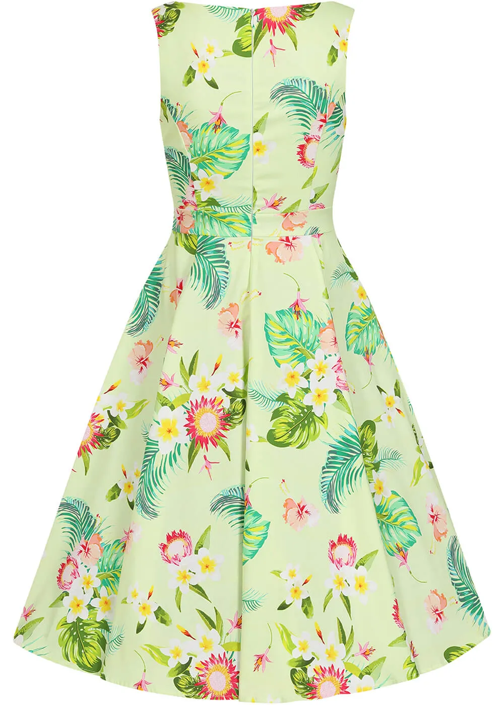 Hearts &amp; Roses Kids Luisa Floral Swing Dress Green