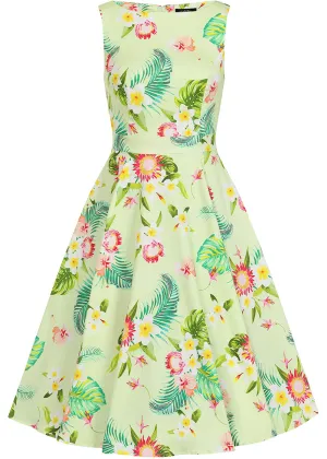 Hearts &amp; Roses Kids Luisa Floral Swing Dress Green