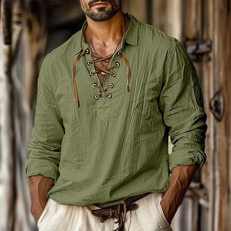 Henry Linen Long Sleeve Shirt for Men