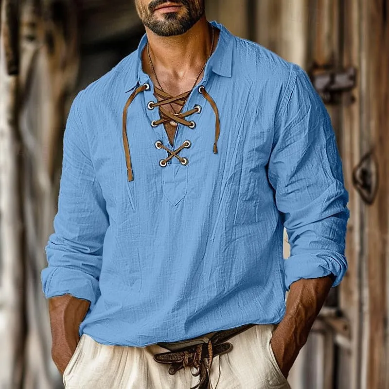 Henry Linen Long Sleeve Shirt for Men