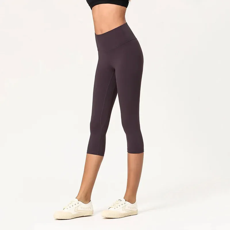 High Waisted Squat-Proof 3/4 Length Yoga Pants for Women