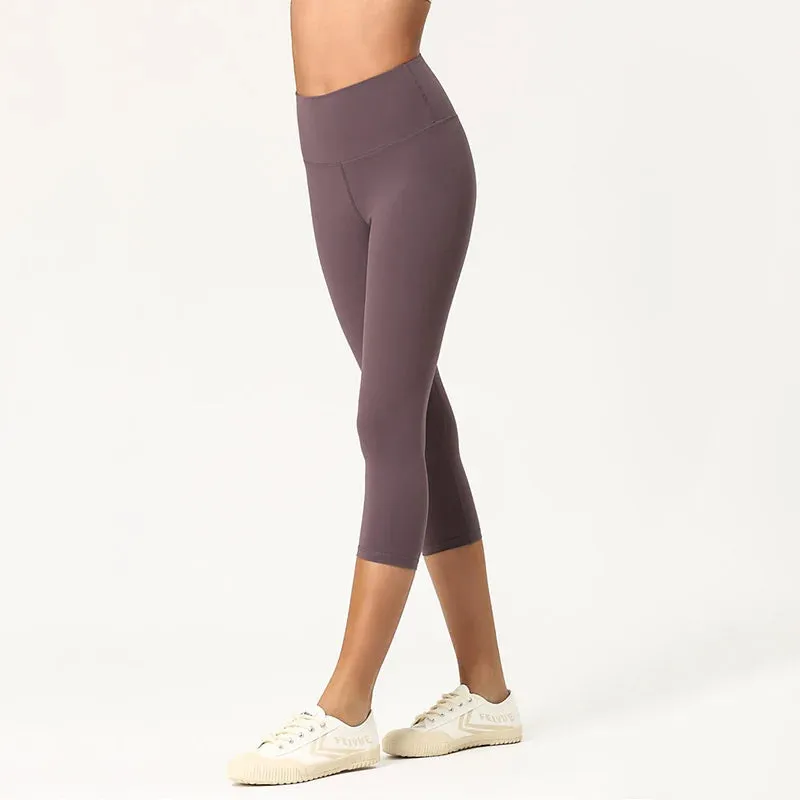 High Waisted Squat-Proof 3/4 Length Yoga Pants for Women