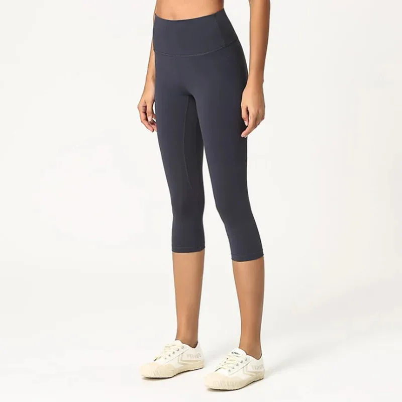 High Waisted Squat-Proof 3/4 Length Yoga Pants for Women