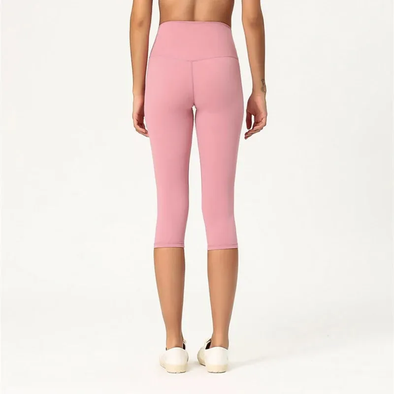 High Waisted Squat-Proof 3/4 Length Yoga Pants for Women
