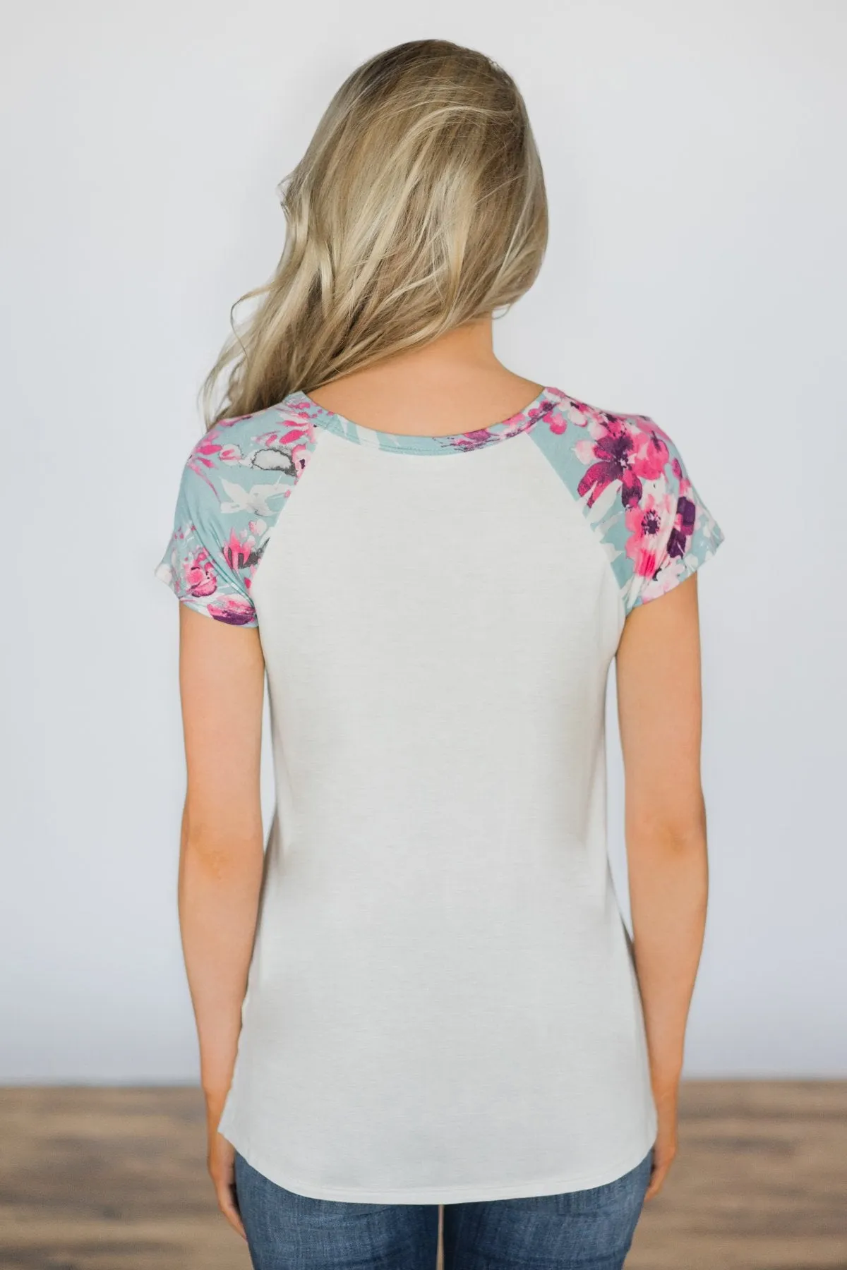 I Decide My Vibe Ivory Floral Top