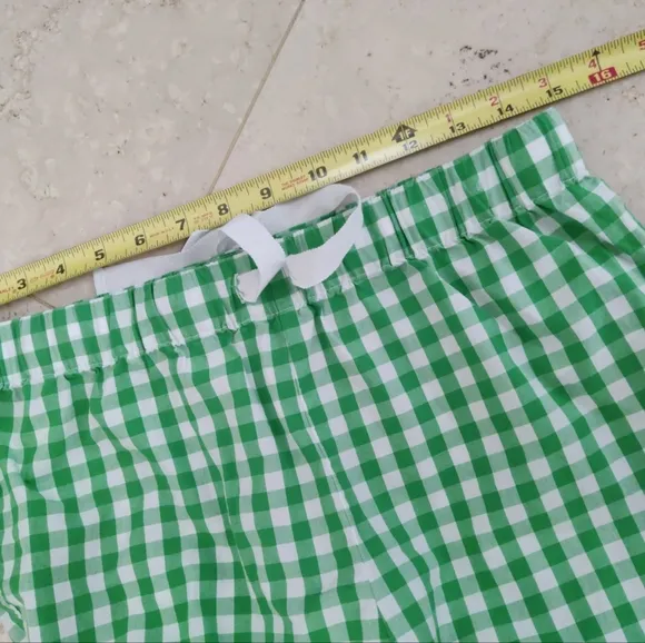 J. Crew Kelly Green Gingham Checkered Women's Cropped Pajama Pants XS NWOT