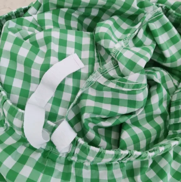 J. Crew Kelly Green Gingham Checkered Women's Cropped Pajama Pants XS NWOT