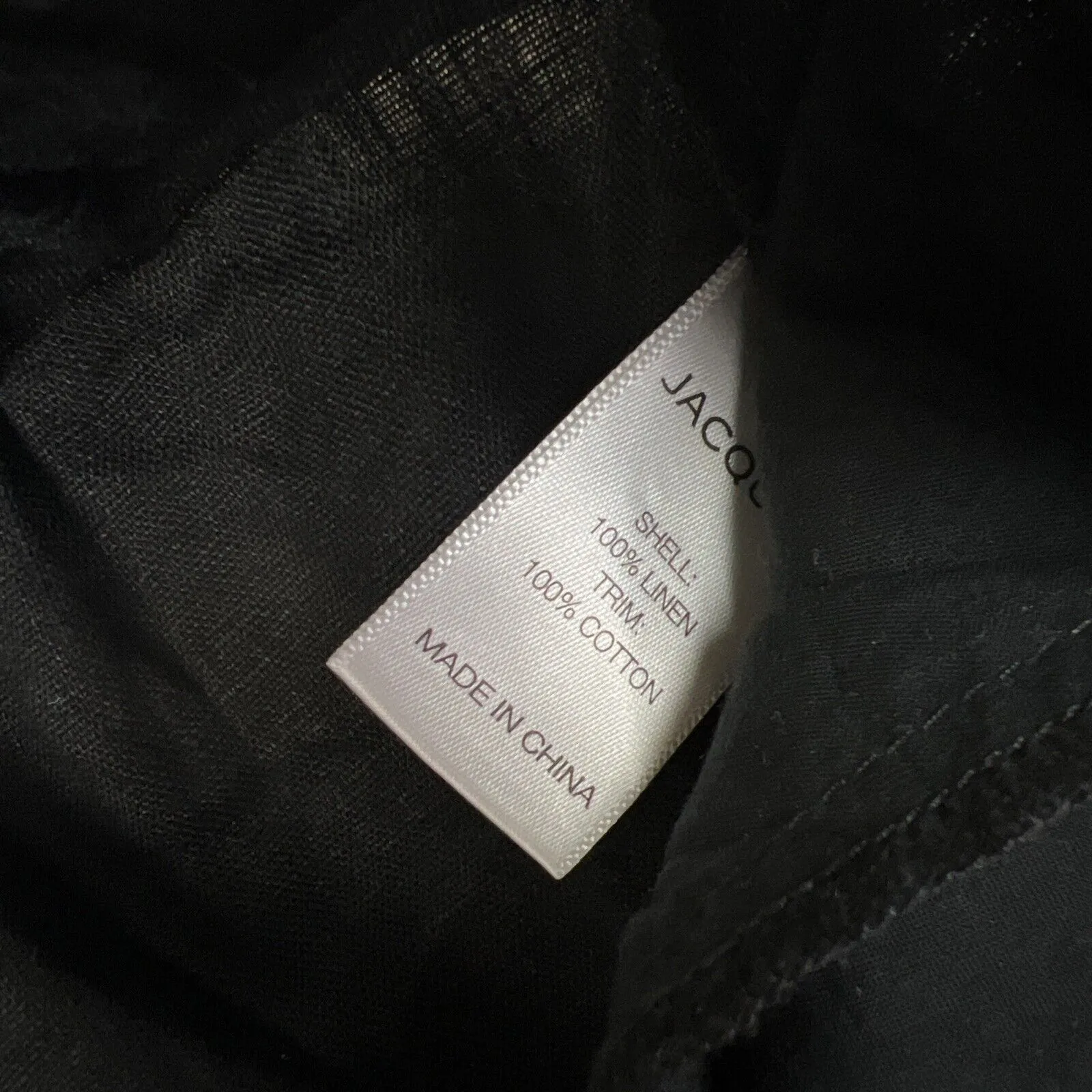 Jacqui E Womens Linen Collection Black Wide Leg Cropped Pants Size 18