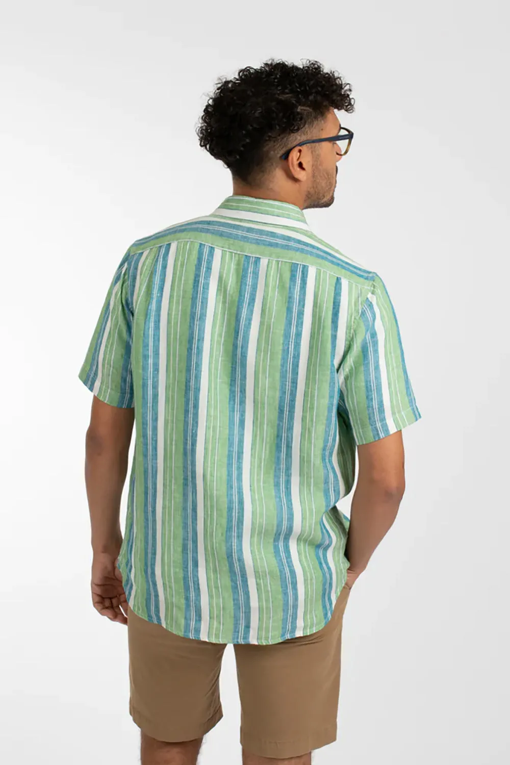 JAMES HARPER BEACH STRIPE LINEN S/S SHIRT JHS516