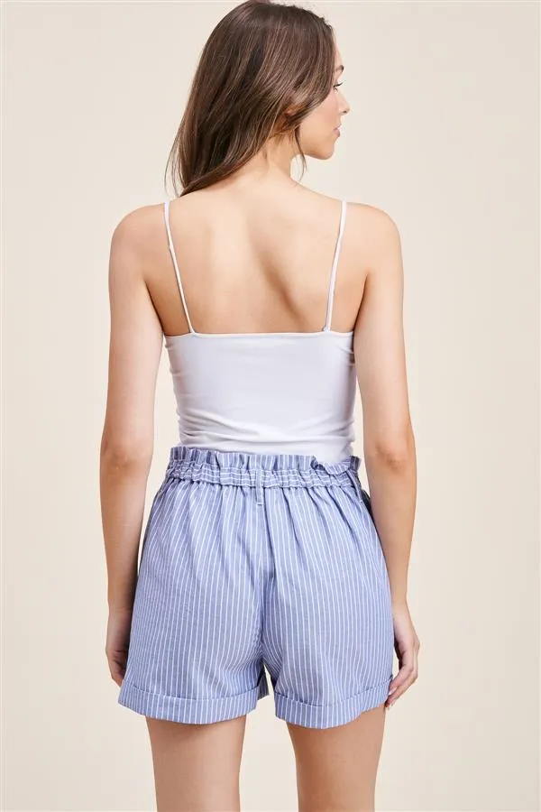 Jess Button Detail Striped Shorts