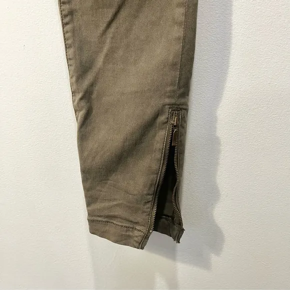 Joie Park Skinny Zipper Utility Moto Jeans Army Green Mid Rise Pants size 27