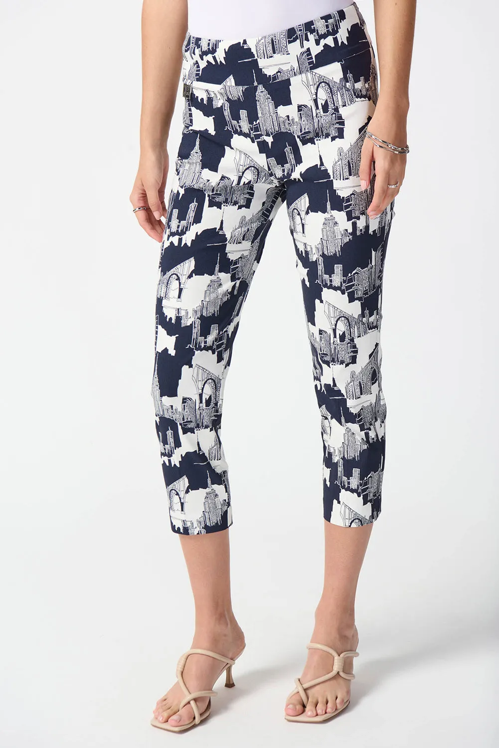 Joseph Ribkoff Millennium Scenery Print Cropped Pants Jr242212