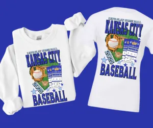 Kansas City BASEBALL Tickets WHITE Sweatshirt or Tee