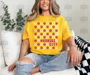 Kansas City Daisy Repeat Gold Tee