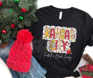 Kansas City Football & Black Friday Dots Black Tee