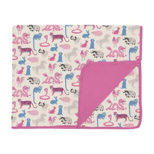 Kickee Pants Natural Chinese Zodiac Print Toddler Blanket