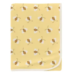 KicKee Pants Wallaby Bees Print Swaddling Blanket