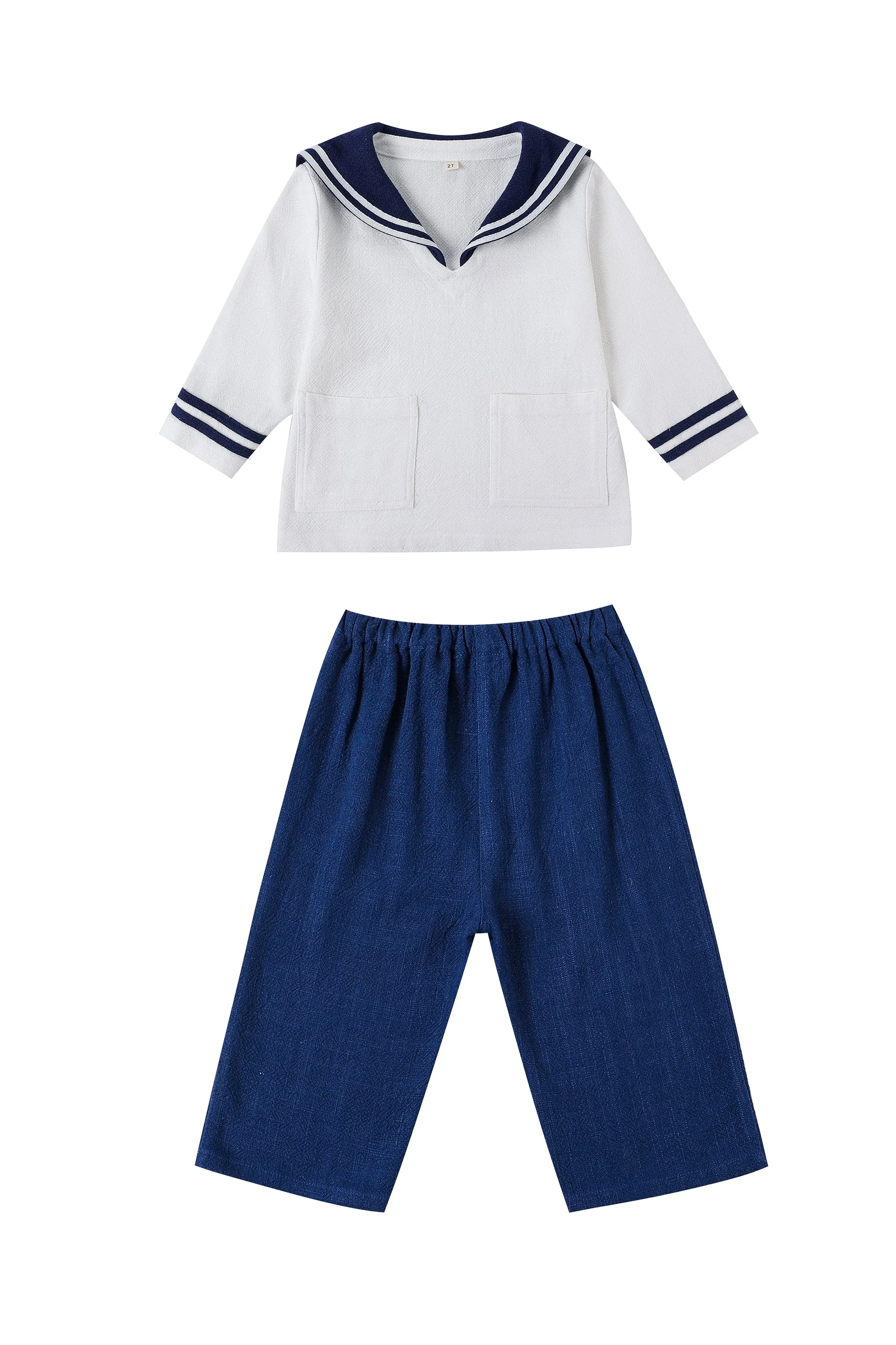 Kid's Linen Sailor Set Soft Linen