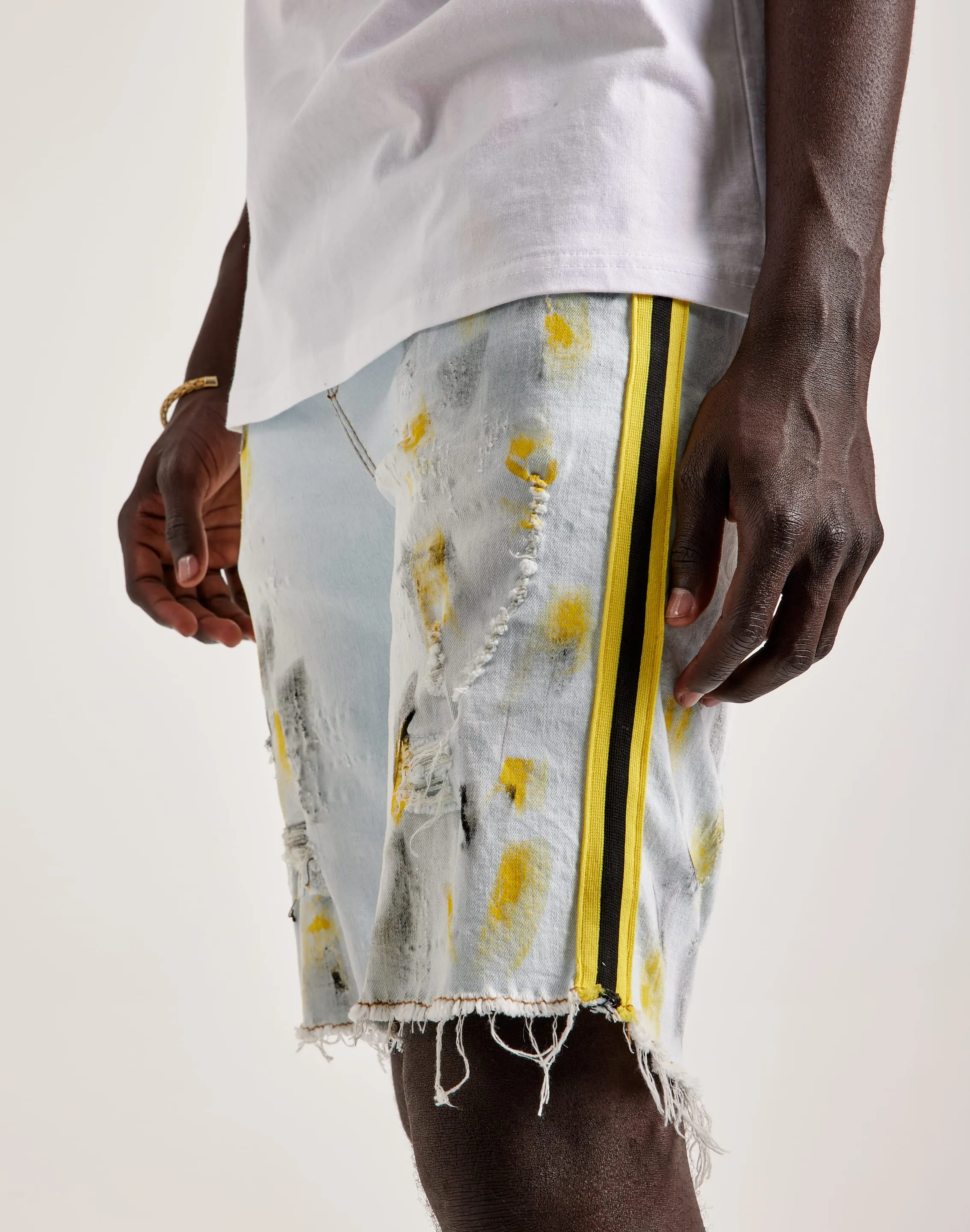 Kilogram Paint Rips Denim Shorts