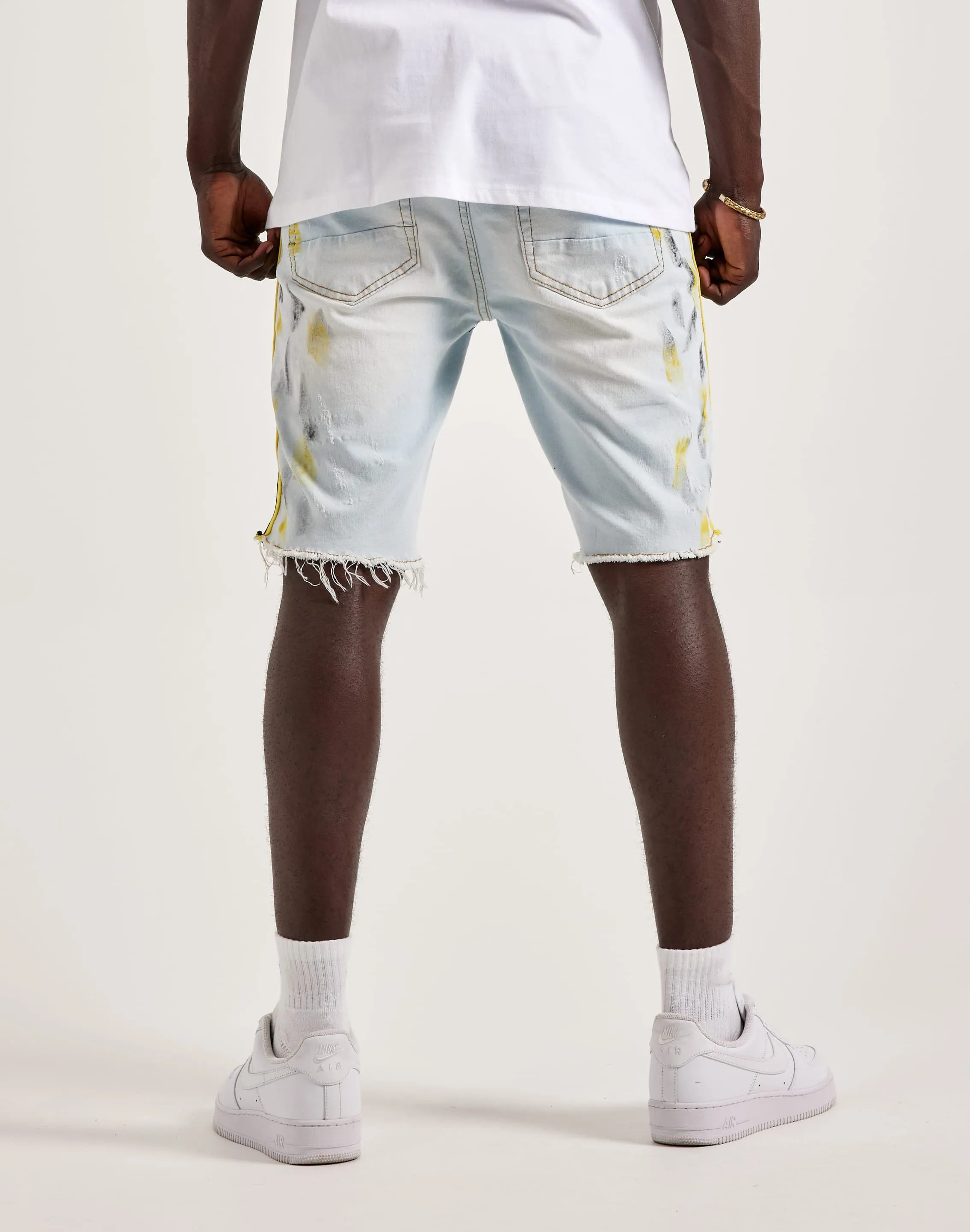 Kilogram Paint Rips Denim Shorts
