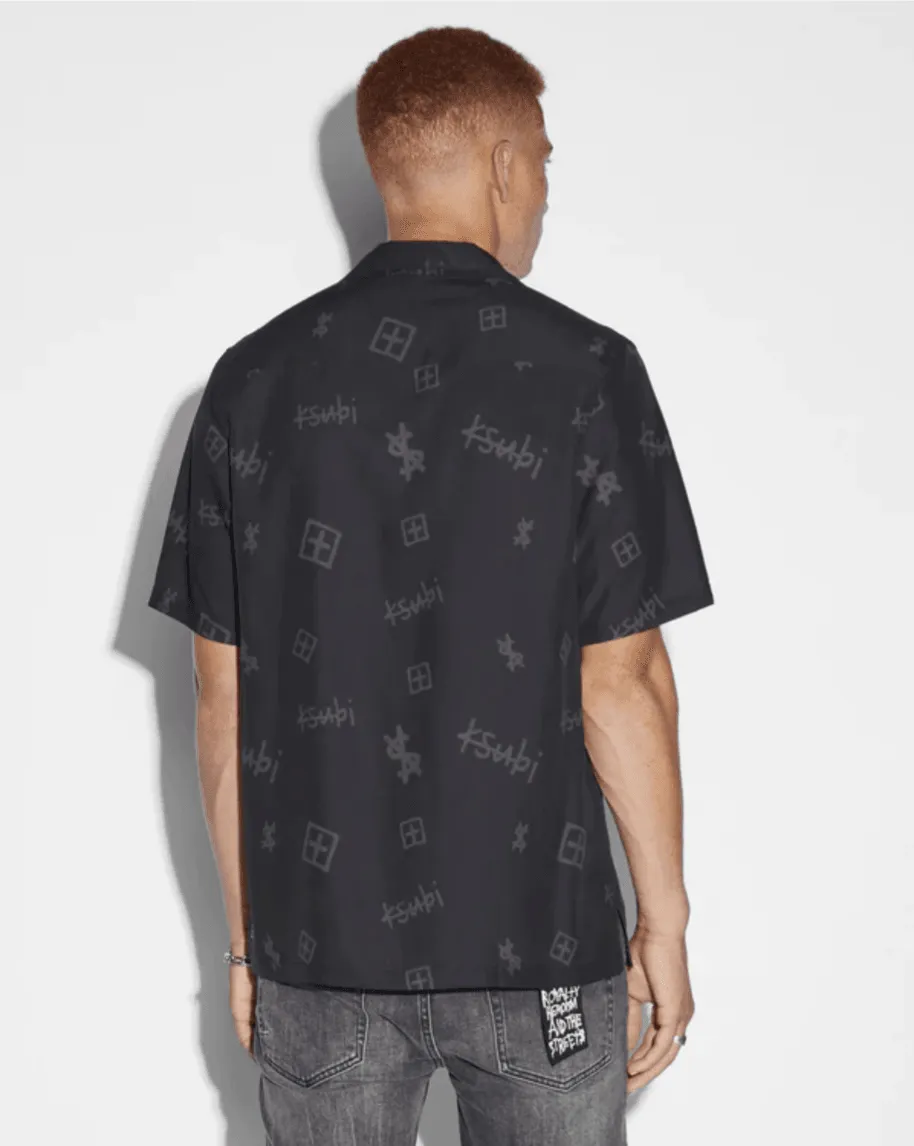 KSUBI Kash Box Resort Coal Short Sleeve Shirt - Black