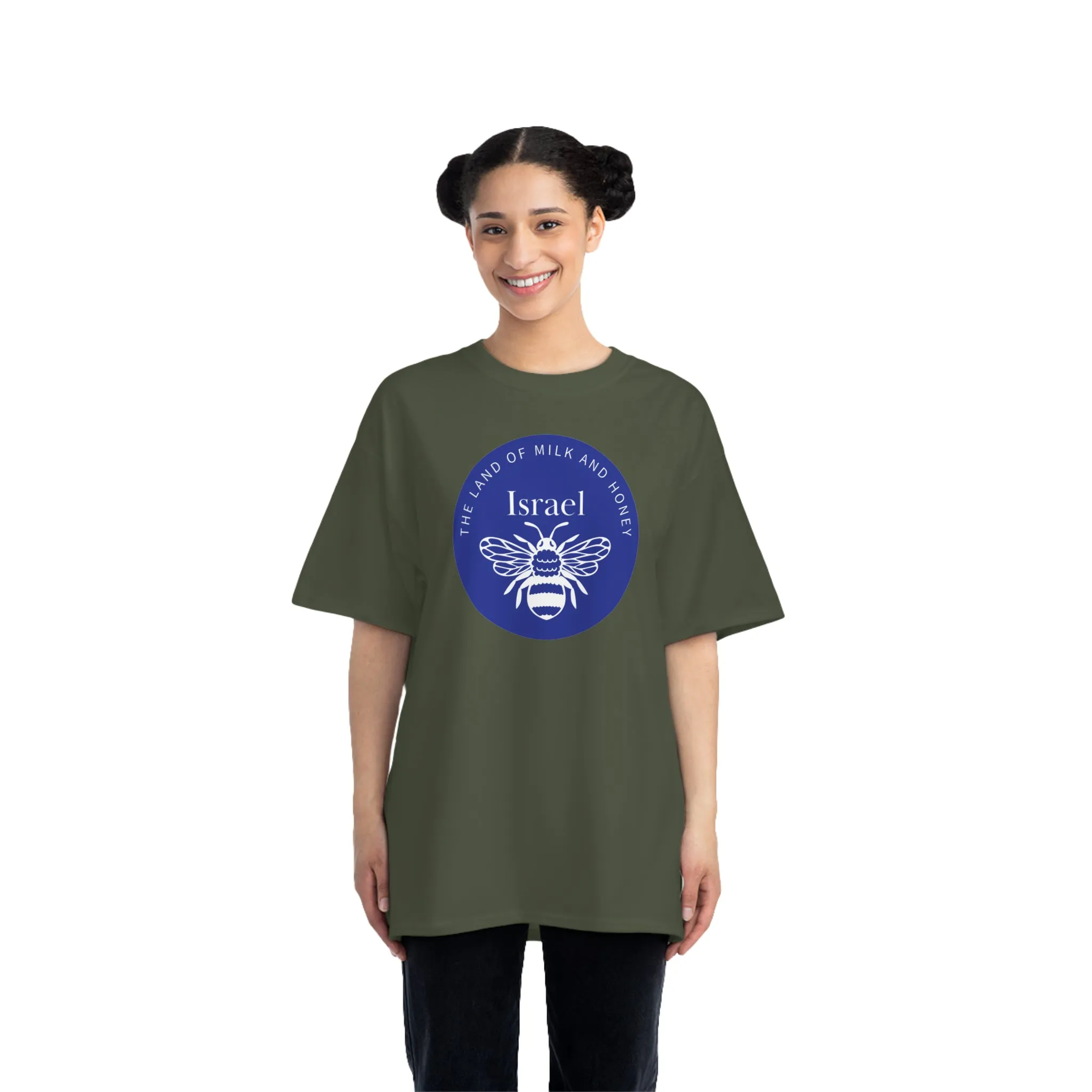 Land of Milk And Honey Solid Israel Blue Badge Beefy-T® Short-Sleeve T-Shirt